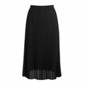 SHEIN Women's Black Pleated Midi Skirt with Elasticated Wais
