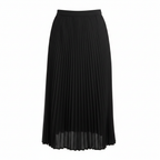 SHEIN Women's Black Pleated Midi Skirt with Elasticated Wais