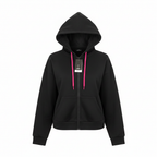Crivit Women's Black Full Zip Hoodie with Pink Accents