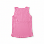 Women's Pink Ribbed Henley Tank Top