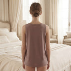 SHEIN Mauve Brown Sleeveless Pintuck Relaxed Blouse