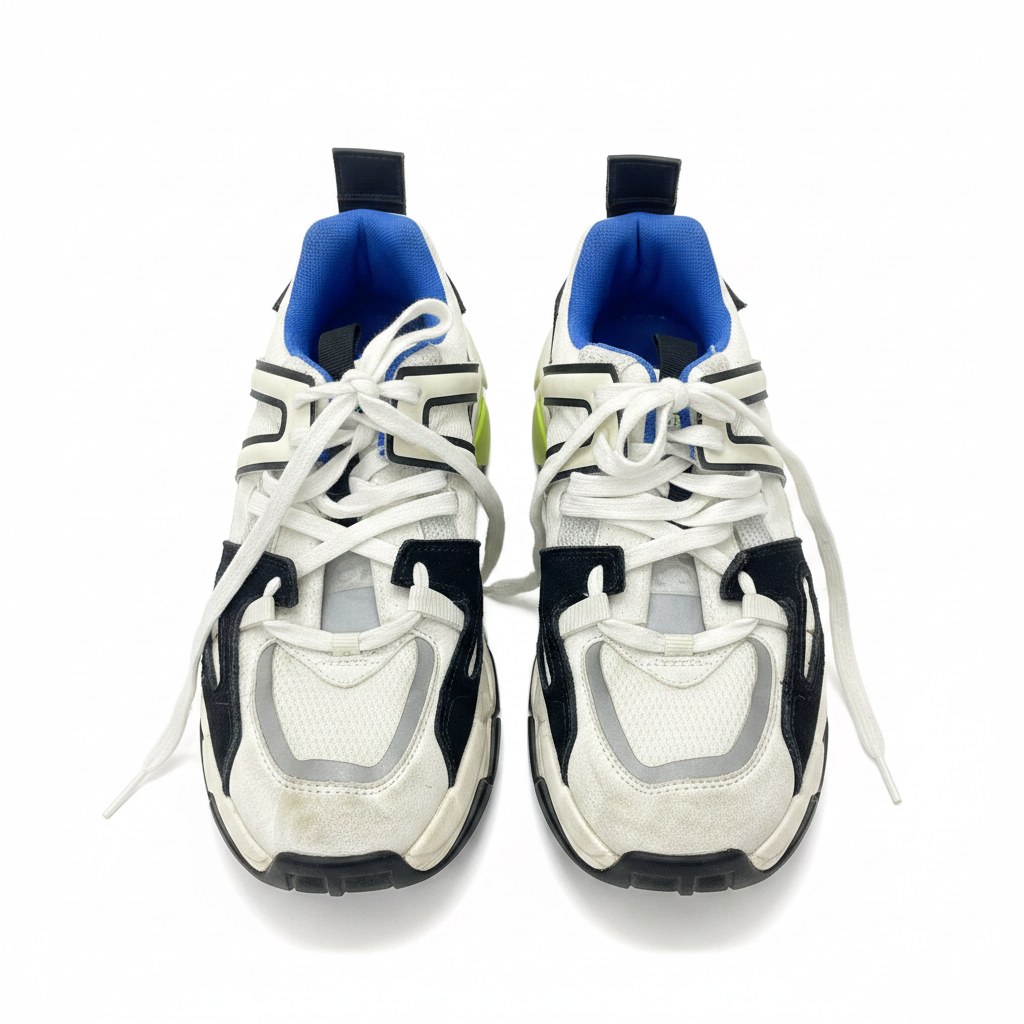 Deisel White and Black Chunky Athletic Sneakers