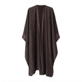 Women's Brown Metallic Open Front Draped Cape Abaya