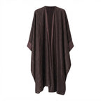 Women's Brown Metallic Open Front Draped Cape Abaya