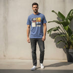 Ben Sherman Ben Sherman Slate Blue T-Shirt with Vintage Audi