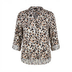 Splash Women's White Animal Print Long-Sleeve Blouse