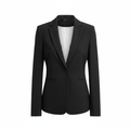 Women's Tailored Black Single-Button Blazer
