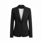 Women's Tailored Black Single-Button Blazer