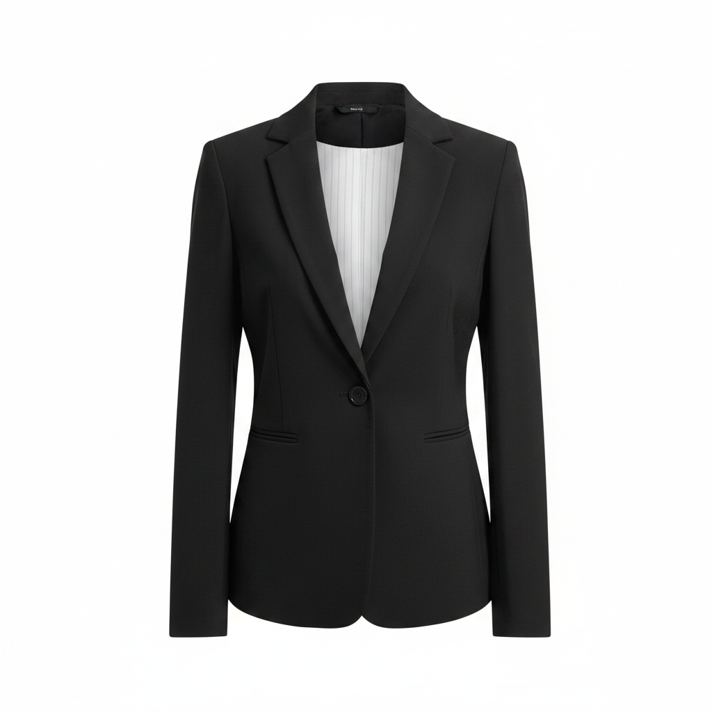 Women's Tailored Black Single-Button Blazer