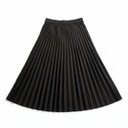 Women's Elegant Black Pleated Midi Skirt