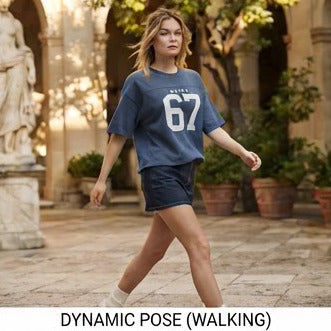 Slate Blue Oversized Varsity Graphic Sweatshirt Top