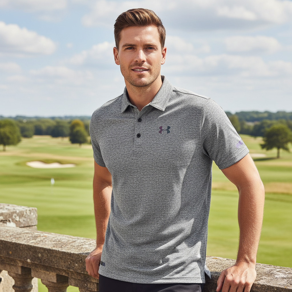 Men's Under Armour Heather Grey Performance Polo Shirt