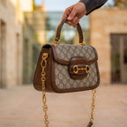 Gucci Gucci Horsebit 1955 Small GG Supreme & Leather Bag