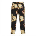 Women's Floral Print Slim-Fit Tailoblack Trousers in Black