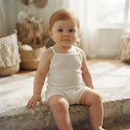 SHEIN White Ribbed Spaghetti Strap Baby Short Romper