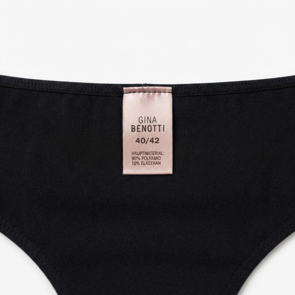 Sleek Black Cotton Blend Thong with Bow Detail