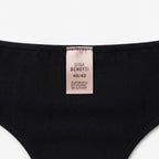 Sleek Black Cotton Blend Thong with Bow Detail