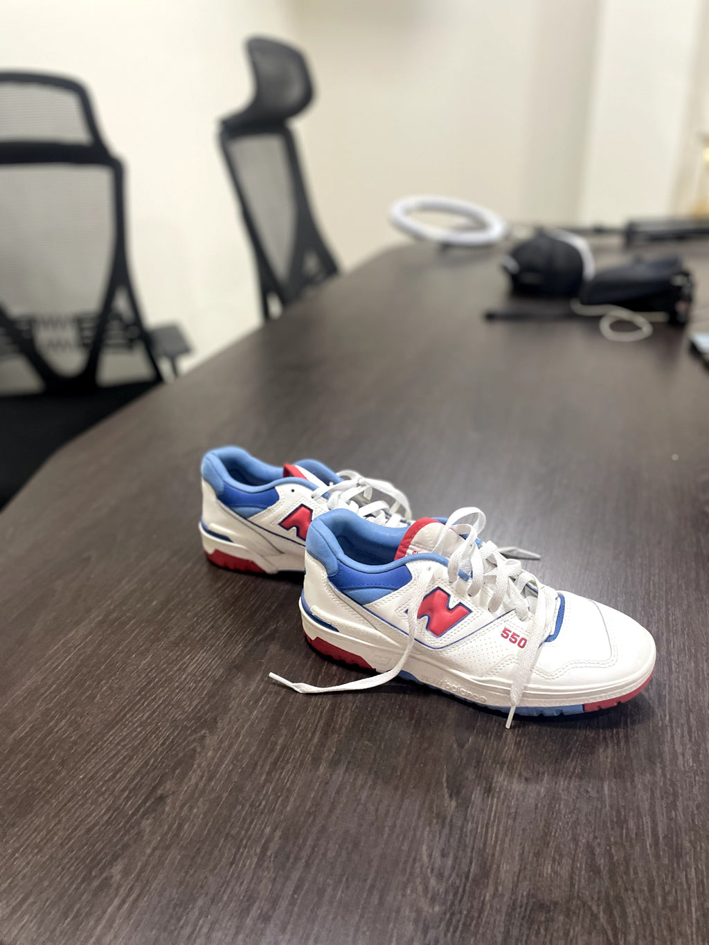 New Balance 550 White Blue Red Sneakers