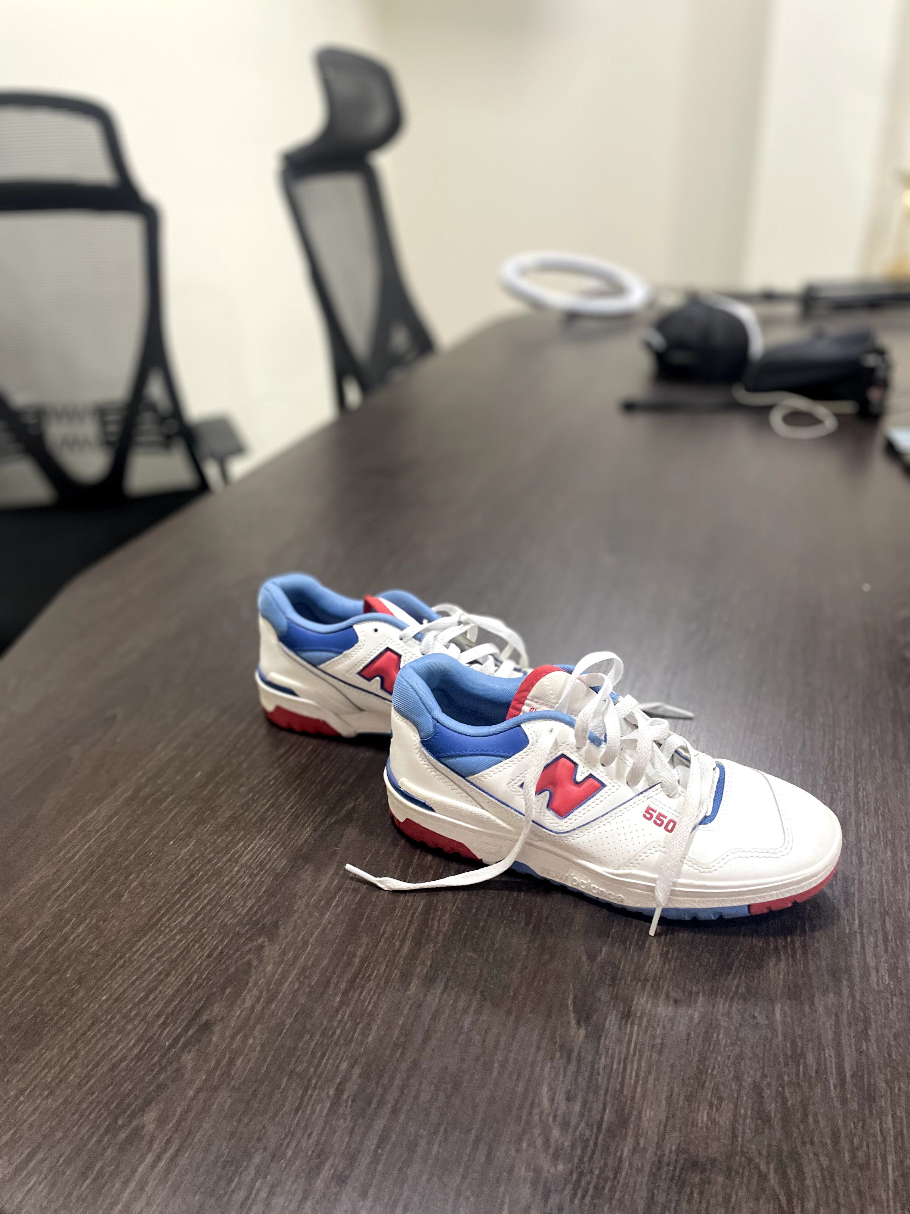 New Balance 550 White Blue Red Sneakers