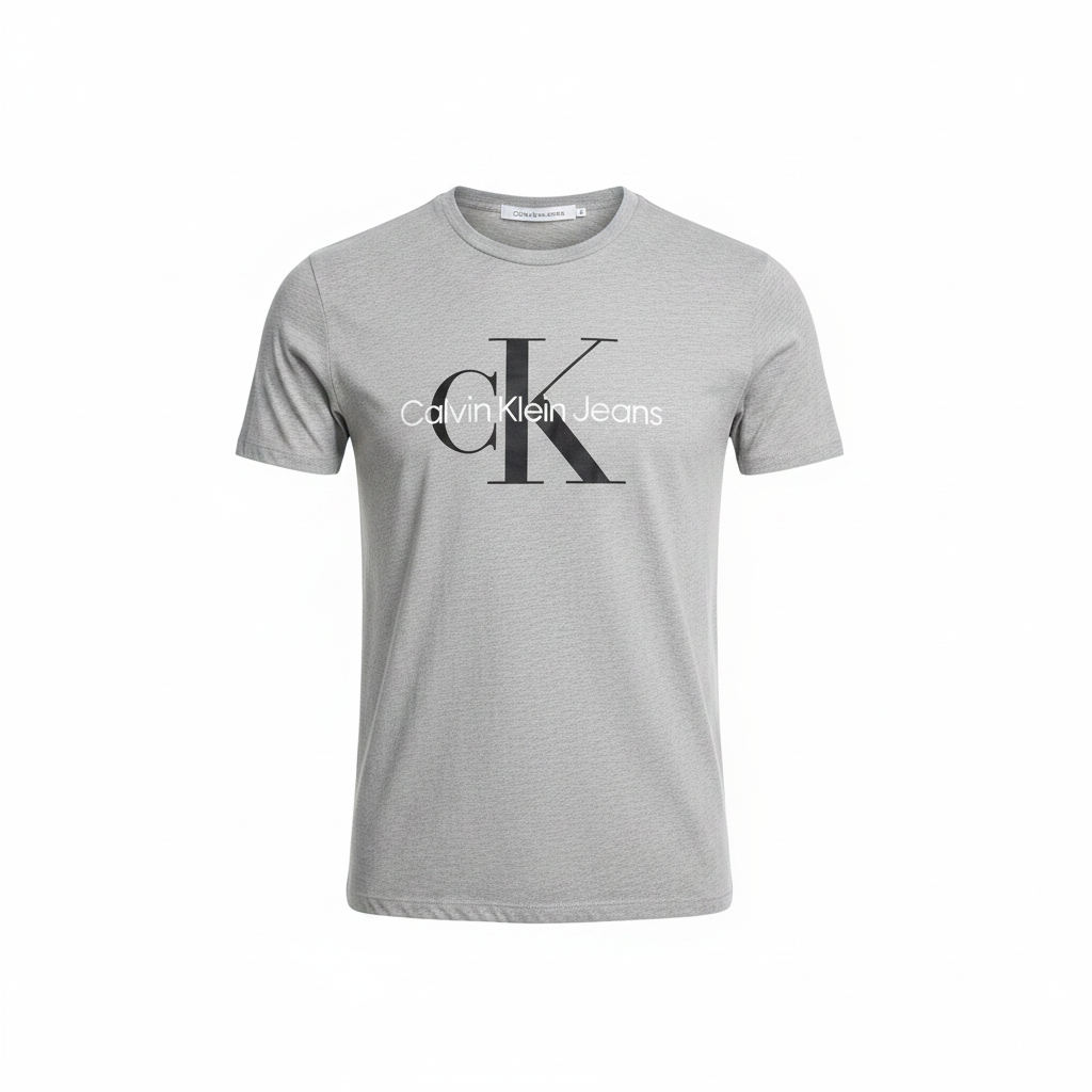 Calvin Klein Jeans Men's Grey Logo Graphic T-Shirt