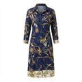 Women's Navy Blue navy blue Chain Tassel Long Sleeve Dress