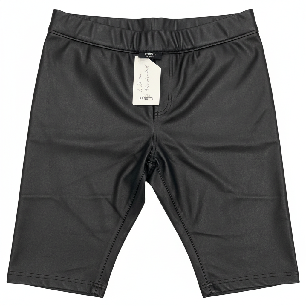 Women's Black Leather Straight Leg Pants with Zippers