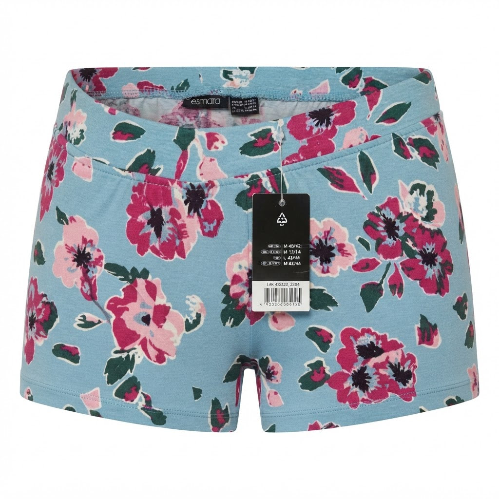 Women's Light Blue Floral Print Pajama Jogger Pants