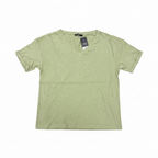 Women's Sage Green V-Neck Relaxed Cotton T-Shirt