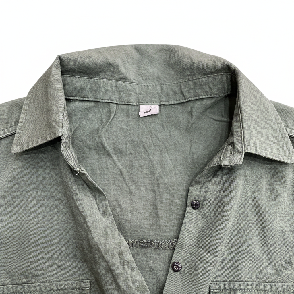 Women's Relaxed Olive Green V-Neck Long Sleeve Shirt