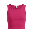 SHEIN Hot Pink Ribbed Sleeveless Crop Top for Girls