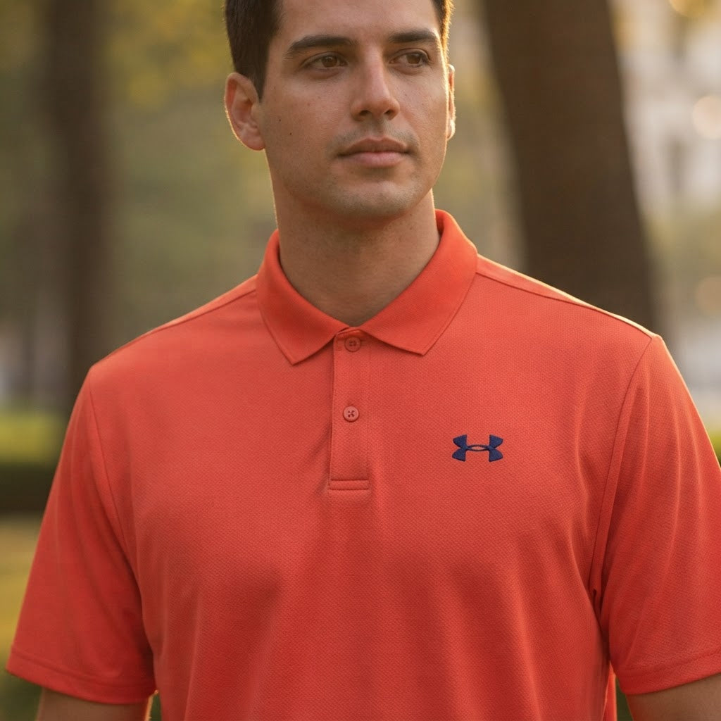 Under Armour Orange-Red Performance Piqué Polo Shirt Loose F