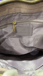 Chrisbella Dark Brown Textured Top-Handle Tote