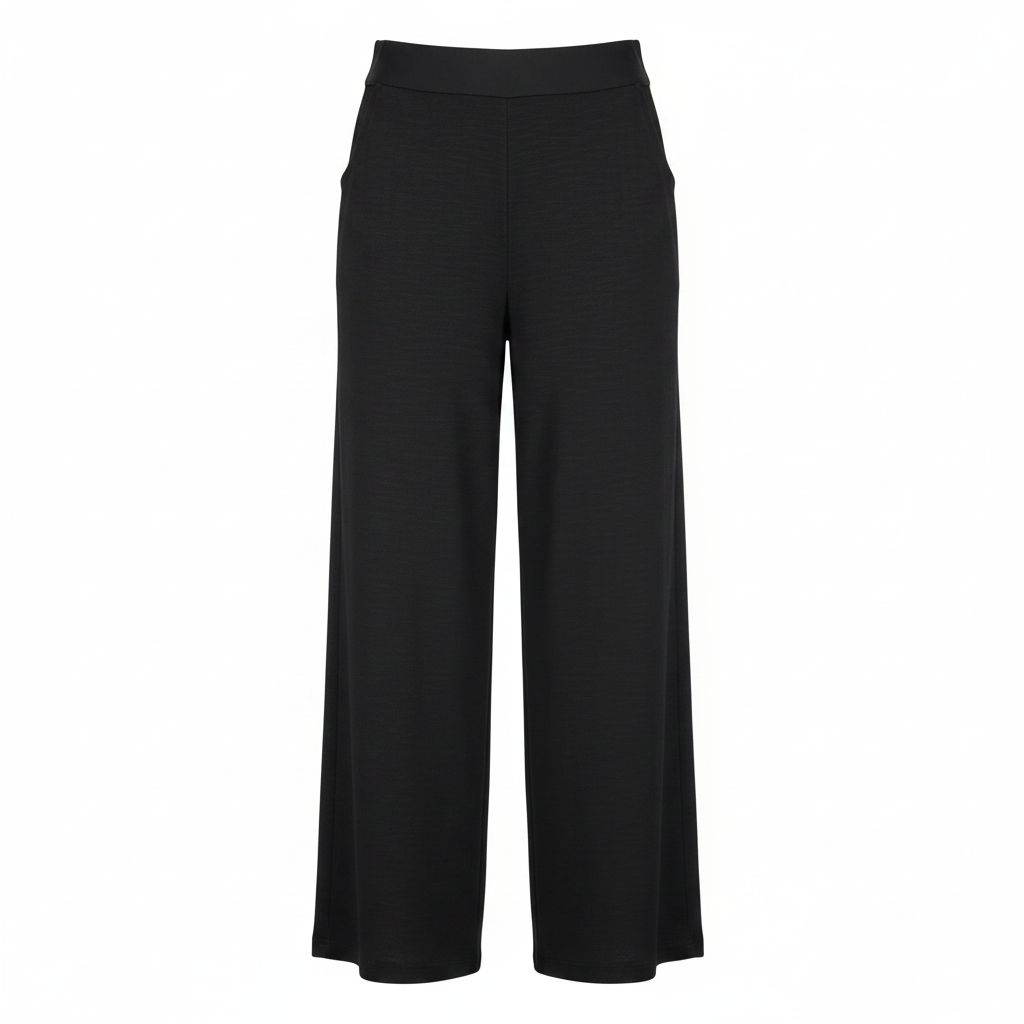 Esmara Women's Black Linen Wide Leg Trousers Size L