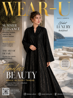 Luxury Jet Black Botanical Jacquard Full Length Abaya