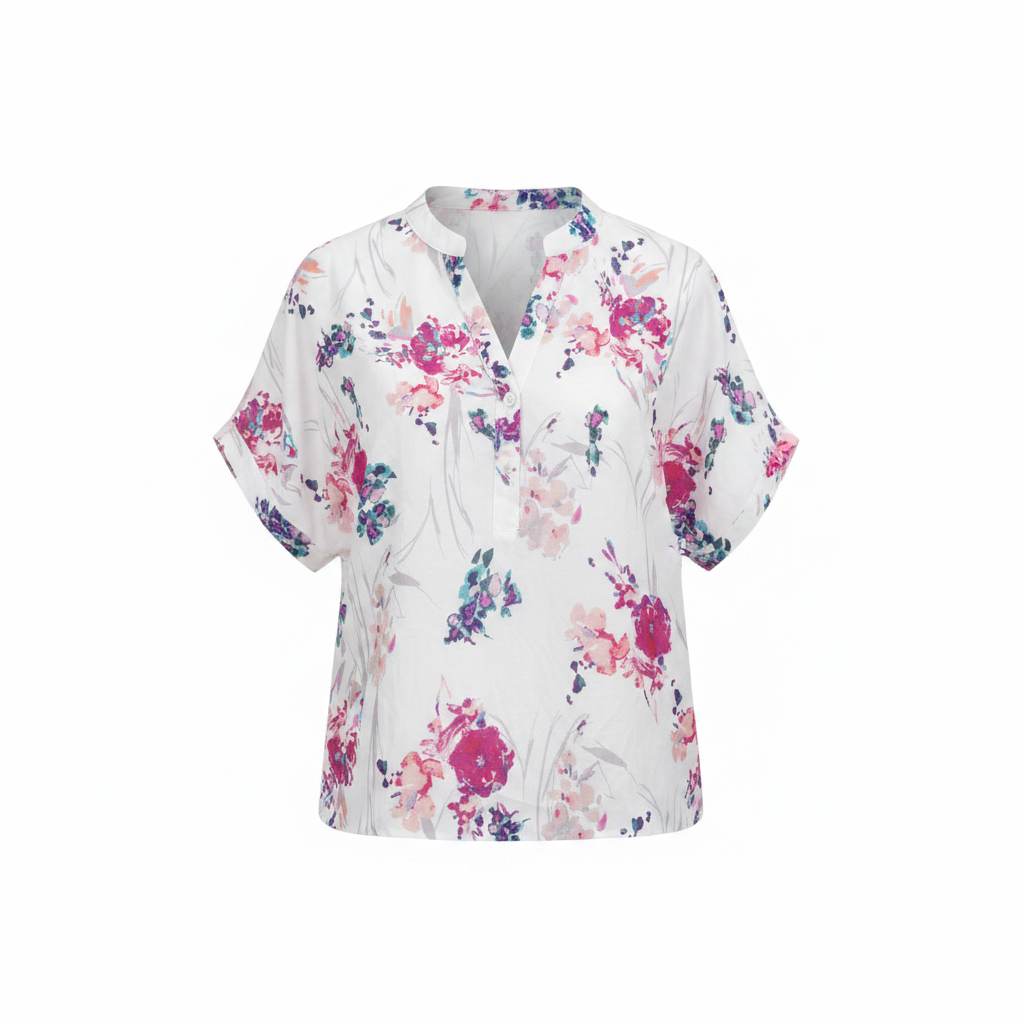 L.A. Angels Women's Floral Print V-Neck Blouse - XL