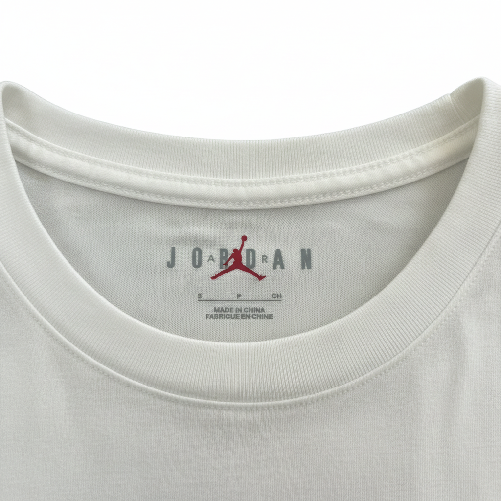 JORDAN Men's White Graphic Print Short Sleeve Cotton T-Shirt