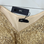 Gold Sequin V-Neck Long Sleeve Maxi Dress - Juli Collection