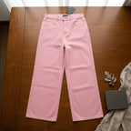 PrettyLittleThing Baby Pink Wide Leg Denim Jeans - Contempor