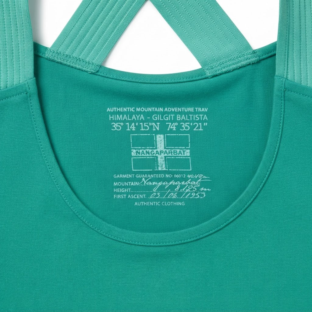 NANGAPARBAT Women's Mint Green Cross-Back Activewear Tank To