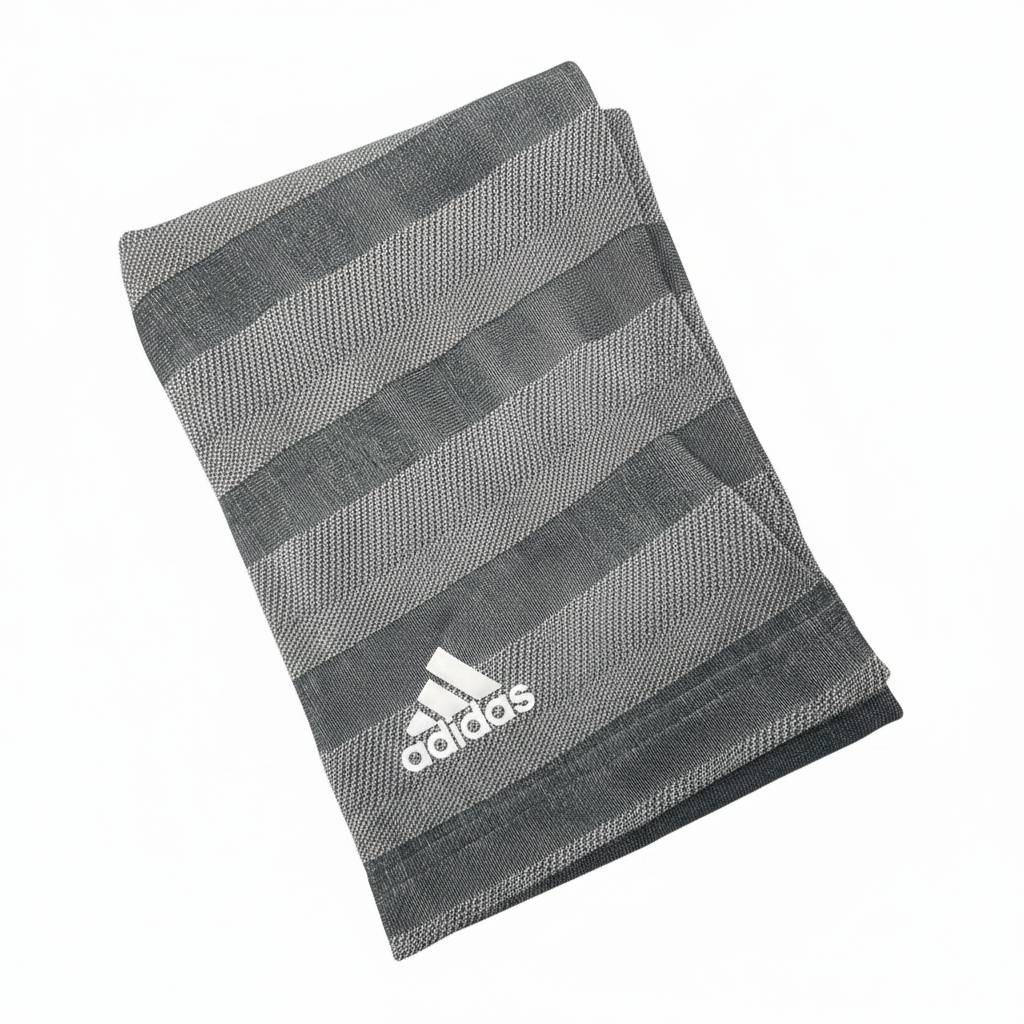 Men's Adidas Grey Striped Performance Polo Shirt