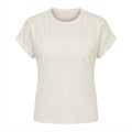 esmara Women's White Broderie Anglaise Yoke Cotton T-Shirt