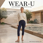 Navy Blue Cropped Capri Leggings with Elastic Waist