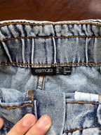 Light Wash High-Waisted Denim Shorts with Self-Tie Belt