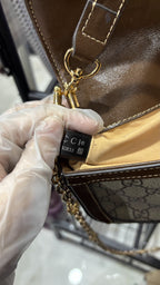 GUCCI 650833 Monogram Small Flap Shoulder Bag with Horsebit