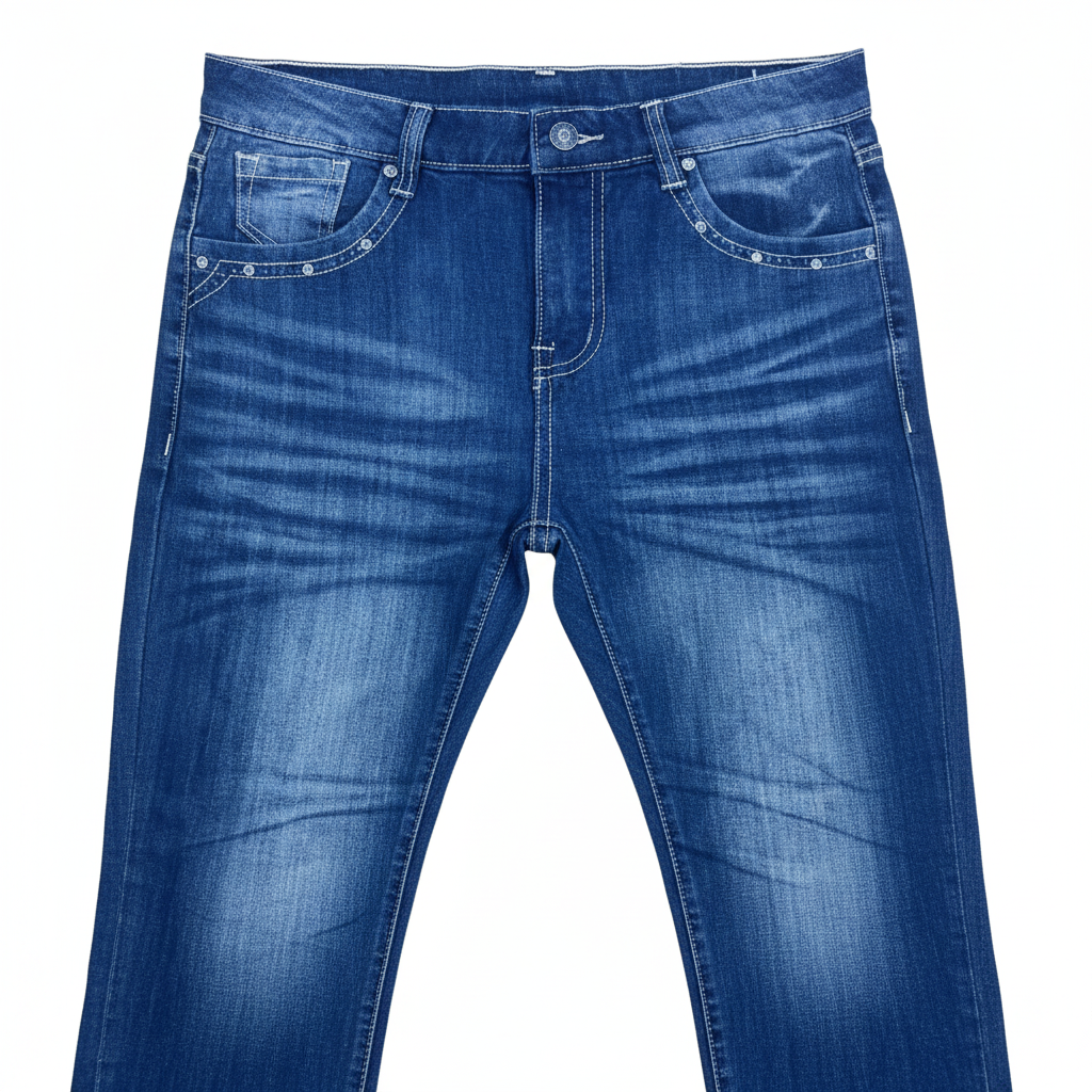 Kids' Blue Denim-Print Stretch Jeggings
