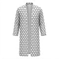 SHEIN Women's White Geometric Pattern Long-Sleeved Kimono Abaya