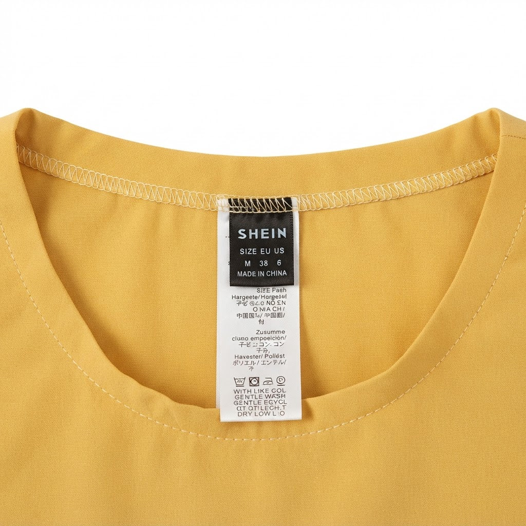 Women's Yellow Short-Sleeved Camp Collar Shirt