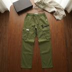 KILL'S Olive Green Loose Fit Multi-Pocket Cargo Trousers
