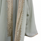 LNA AZEEM Women's Mint Green Sequin Embroidered Long Kimono