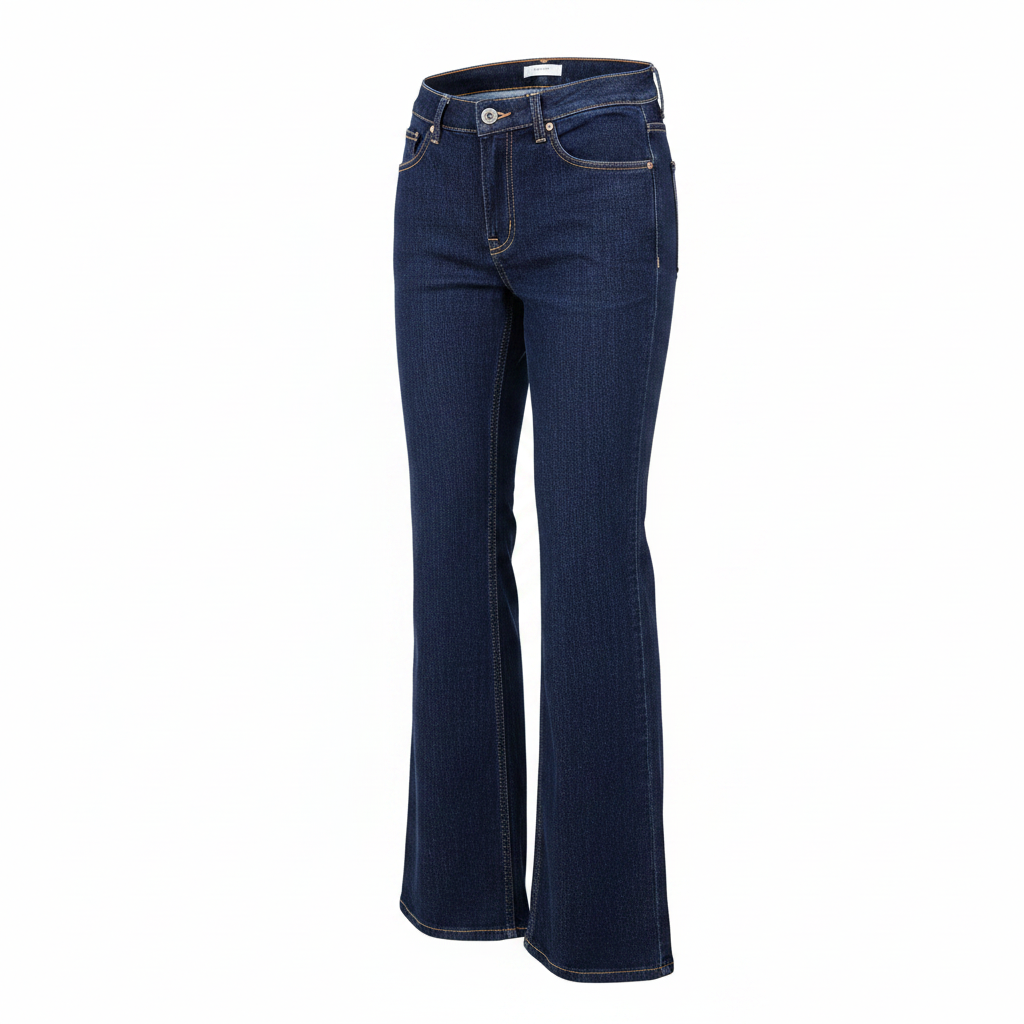 Women's Dark Indigo High-Waisted Flare Denim Jeans